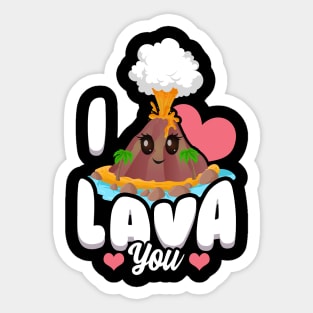 Funny I Lava You Volcano Valentine's Day Pun Sticker